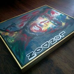 16x20 ARYLIC  METAL GOLD FRAME CANVAS 