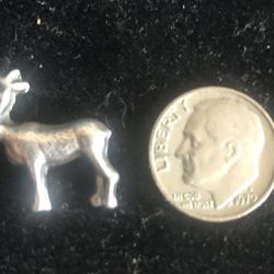 Vintage Sterling Silver Deer/Buck/Moose Bracelet Charm/Pendant -I Don’t Clean My Silver-All Tested