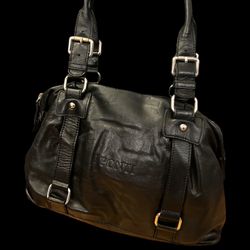  I PONTI Firenzi Satchel Italy Black Leather (15”x11”x6”)
