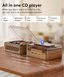 Retro-Style CD Player with Bluetooth