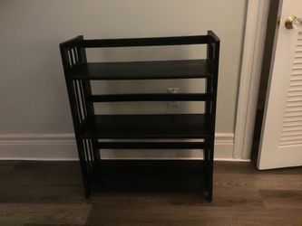 Beautiful solid folding wood shelving .