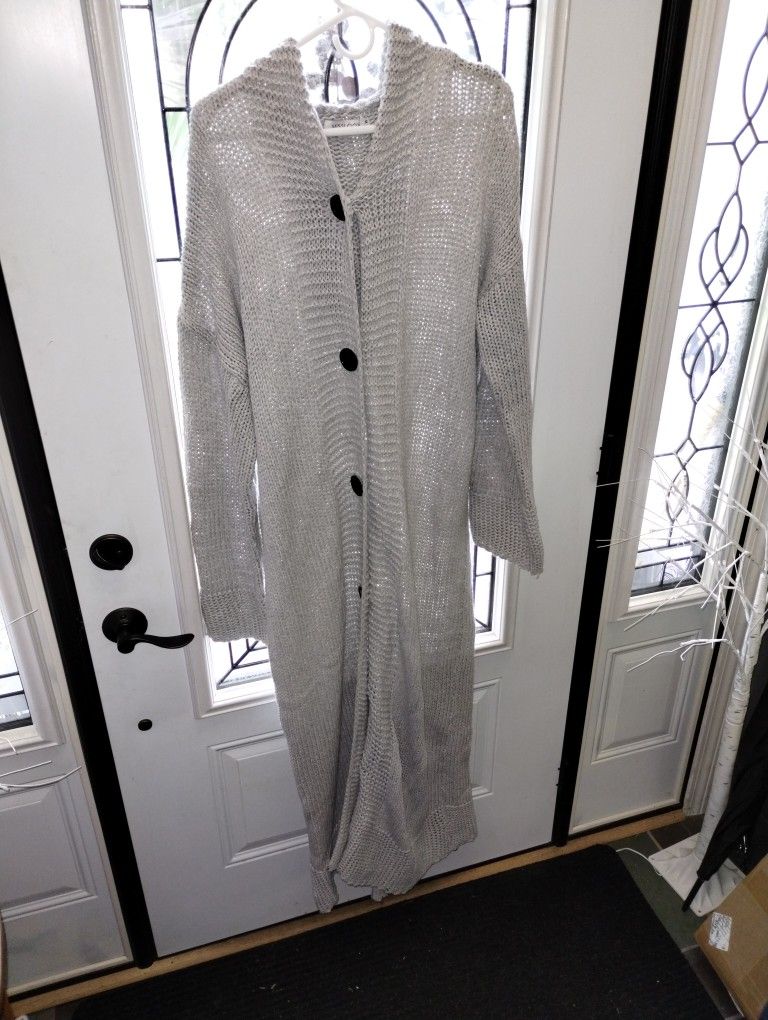 Crochet Full Length Sweater W/ Hood.