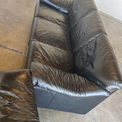 Two 3 Seater Leather Couches