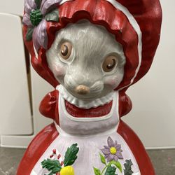 Vintage Provincial Mold 1979 Hiding Present Mrs Claus Mouse RARE.