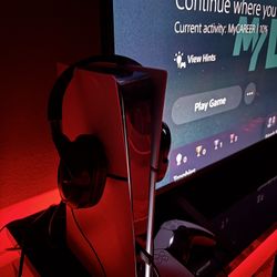 PS5 with controller, turtle beach headset