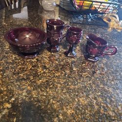 Vintage Ruby Red Avon 4 Items