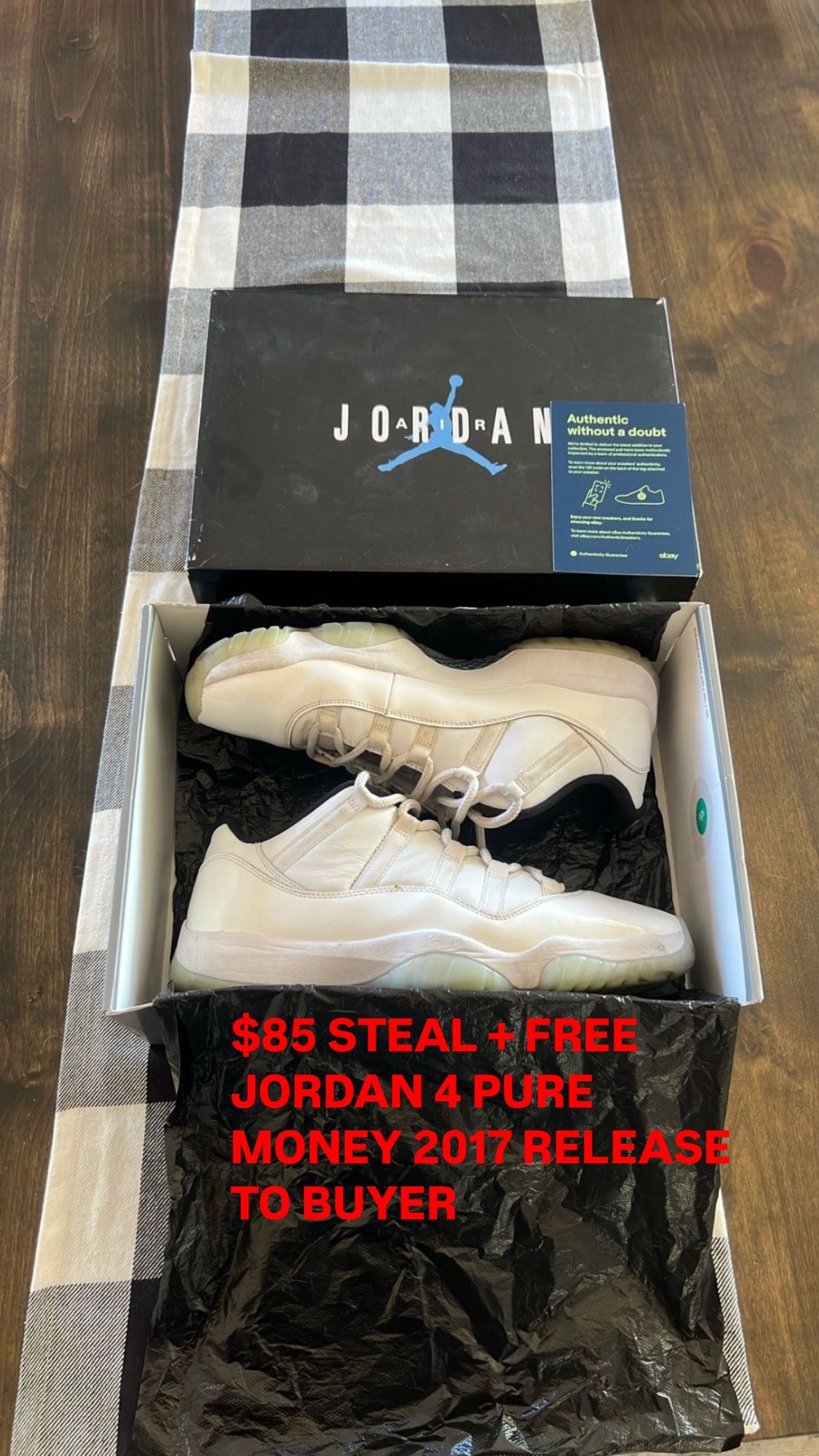 Retro 11 Legend Blue Low’s + FREE JORDAN 4