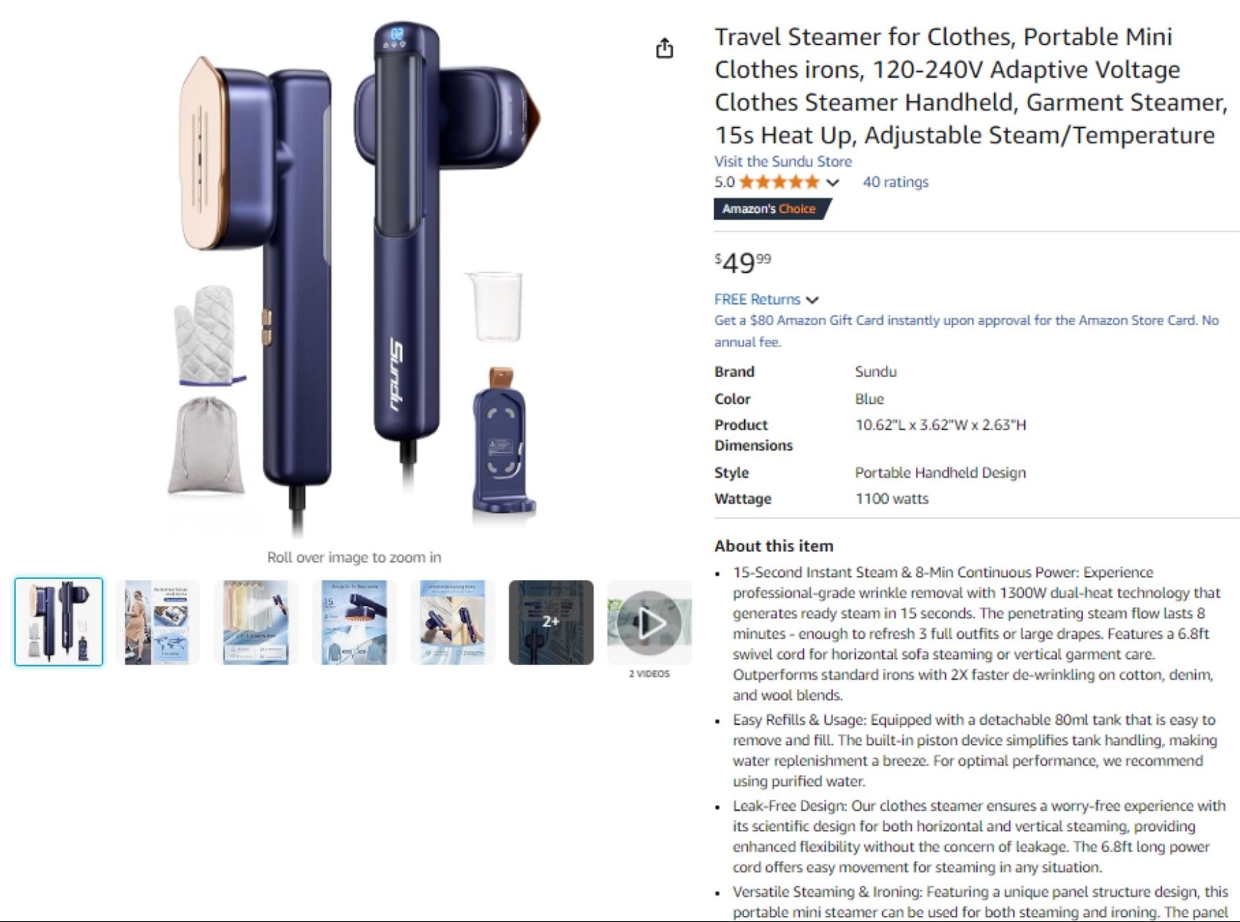 Travel Steamer for Clothes