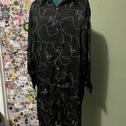 button up line design dress