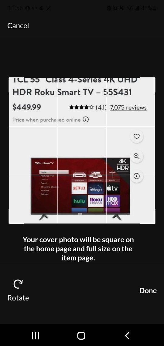55" TCL Roku Tv+ Remote