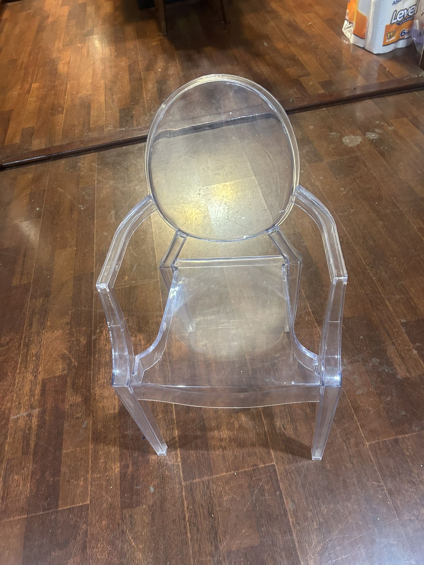Child’s Acrylic Chair With Arms:25” Good Condition