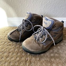 Hi-Tec Women’s Gray and Blue Suede Leather Hiking Walking Boots Size 9.5