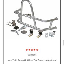 GenRight  Jeep TJ/LJ Swing Out Rear Tire Carrier - Aluminum