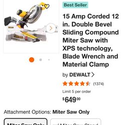 12” Dewalt Miter Saw “DSW780”