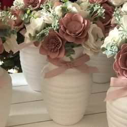Wood Flowers Centerpieces
