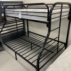 Brand New  black metal twin over full bunk bed!