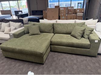 Sage green comfy deep sectional