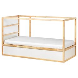 IKEA Kids Bed, Reversible, Natural Wood, White, 42x79x46