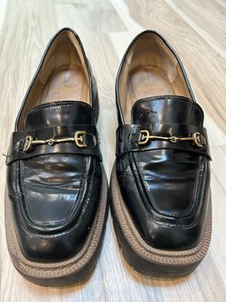 Sam Edelman Laurs Platform Lug Sole Women’s Patent Leather Loafers Black, Size 9