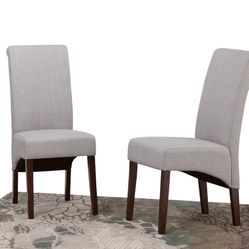 SIMPLIHOME Dining Chair (Set of 2), Dove Grey 