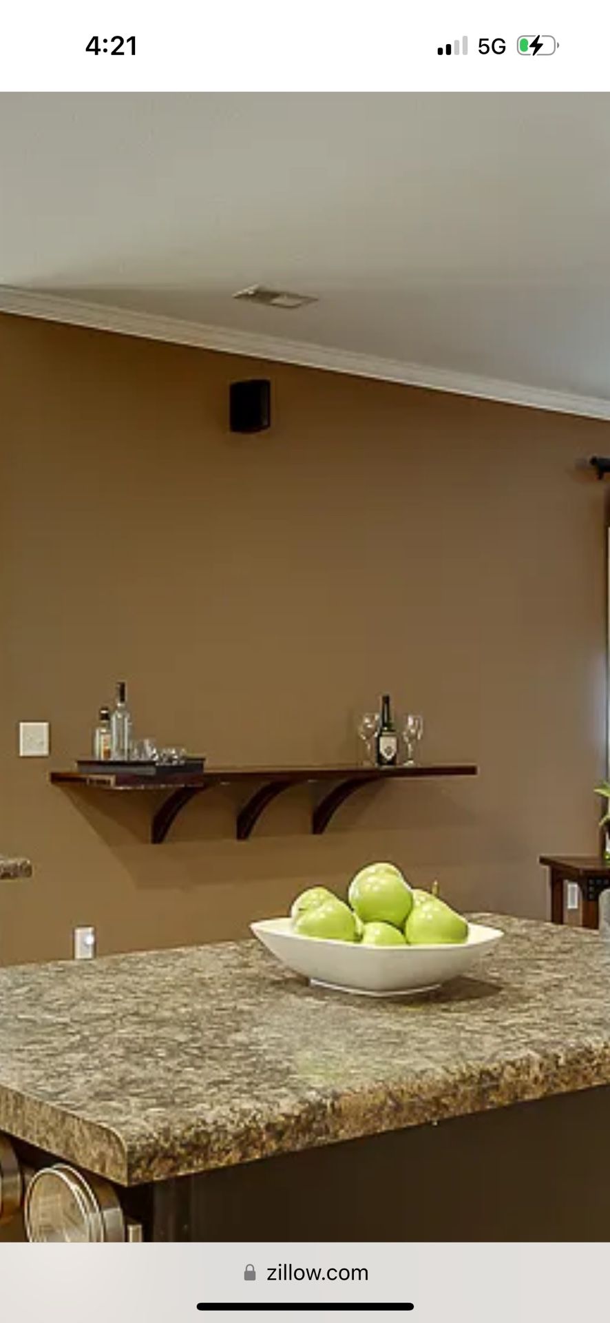 Wooden Floating Bar Shelf With Wineglass Rack