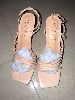 Nude open toe heel