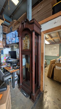 Antique Tubular Chime Grandfather Clock – 8 ft – Triple Weight – Moon Phase