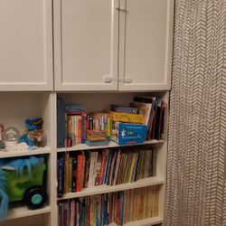 Ikea BILLY Bookshelf w/ Height Extender & Doors