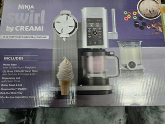 Ninja CREAMi Scoop & Swirl Ice Cream and Soft Serve Maker 13 One-Touch Programs