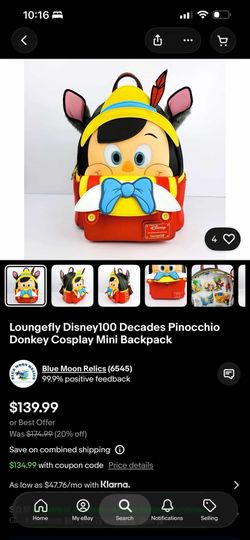Pinocchio Disney bag