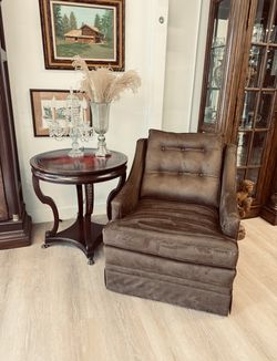 20th Century Vintage Brown Crushed Velvet Roller Armchair - Style Madden