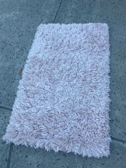 Pink shag fluffy rug