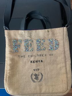 FEED Projects Burlap Tote Bag Kenya WFP