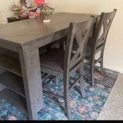 Grey wash dining table 