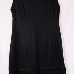 Black Pleated Drop Waist Dress