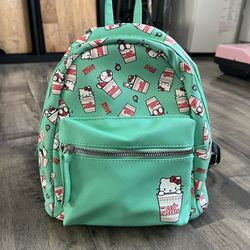 Hello Kitty Cup Noddles Mini Backpack Bag Purse Mint Green