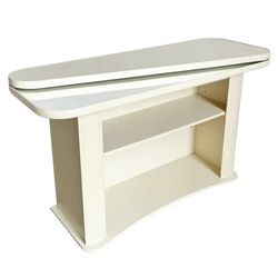 Postmodern Faux Marble Laminate and Mirror Console Table - 48.5"W× 18"D x + 28.25"H