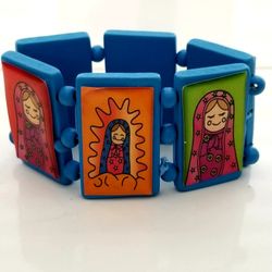 Mexican Plis Virgencita Wooden Handmade Protection Bracelet
