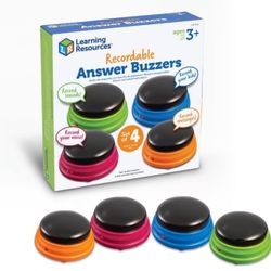 NEW Learning Resources Recordable Answer Buzzers (Set of 4)