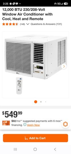 LG ac/heater widow unit