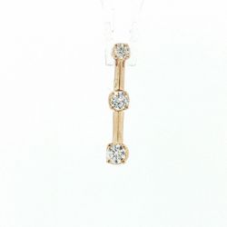 Woman’s Ladies 10k Yellow Gold 1” Inch Three-Stone Diamond Bar Pendant for Necklace GP3133983