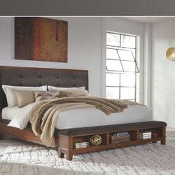 Queen Sized Bed frame With Bench Storage 