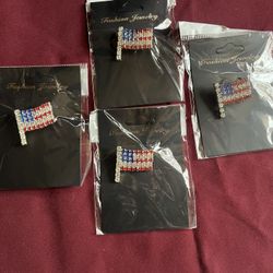 Rhinestone Flag Pins