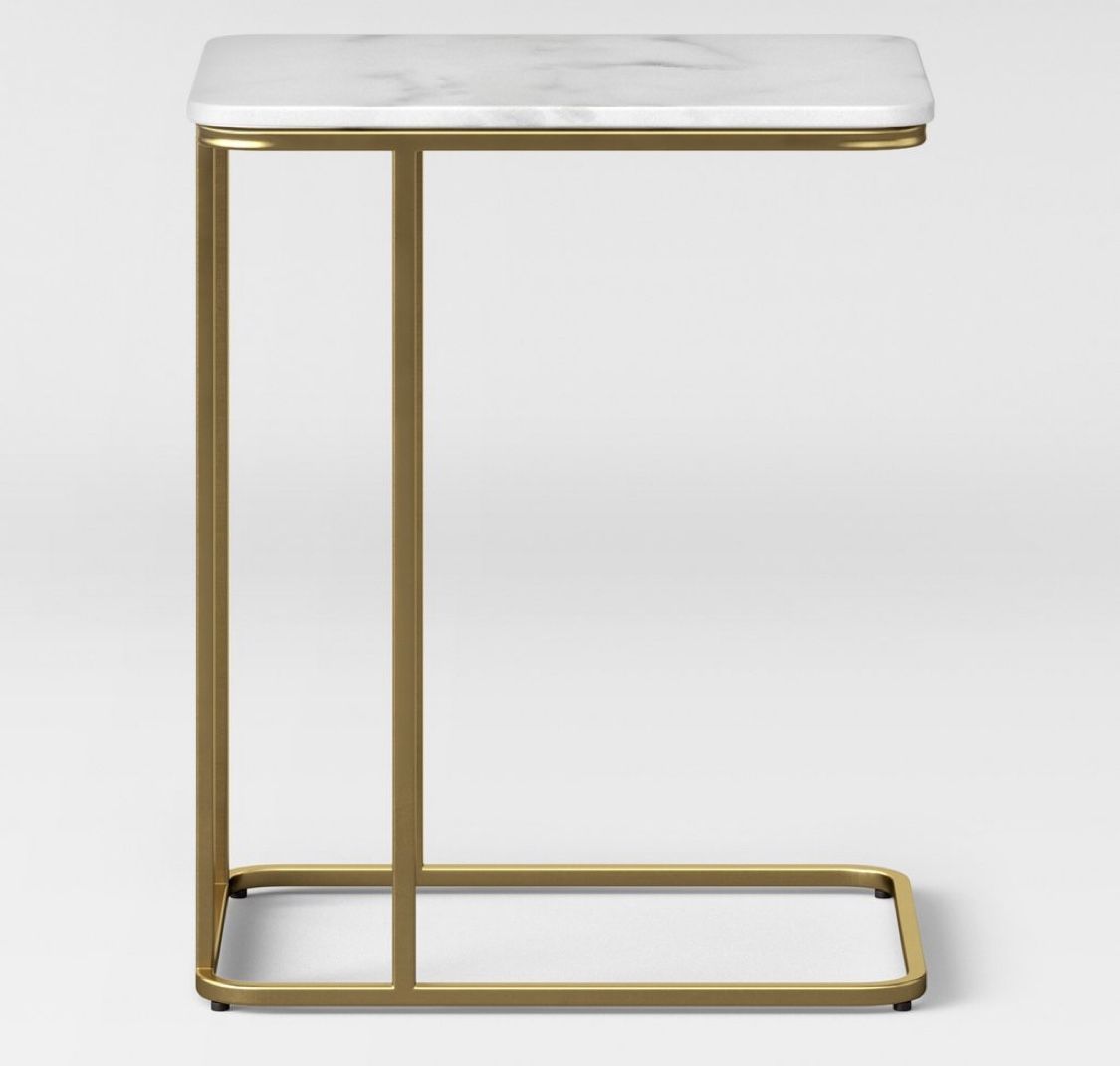 Brand new white marble C table project 62 (target)