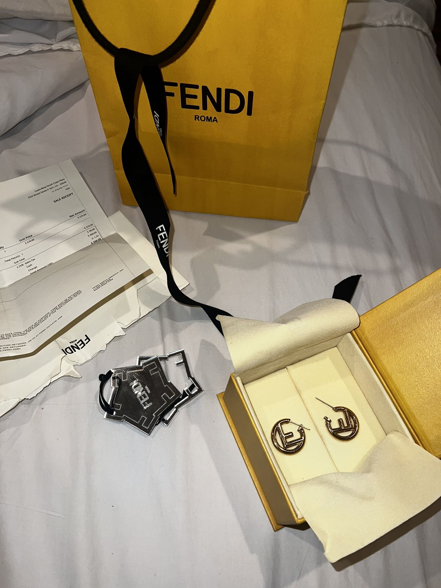Authentic Fendi Hoop Earrings
