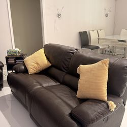 3-Piece Electric Reclining Leather Sofa Set - Moving Sale!