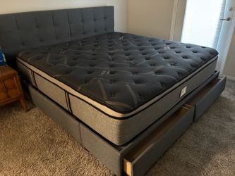 King size bed with frame