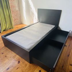 Twin Platform Bed Frame + 2 Drawers + Bunkie ( Deliver )
