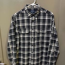 Men’s Medium By Faded Glory Flannel Navy Blue Plaid Button Shirt (Pick up🛒 In Bellevue) *Check out my Other Posts 🎁