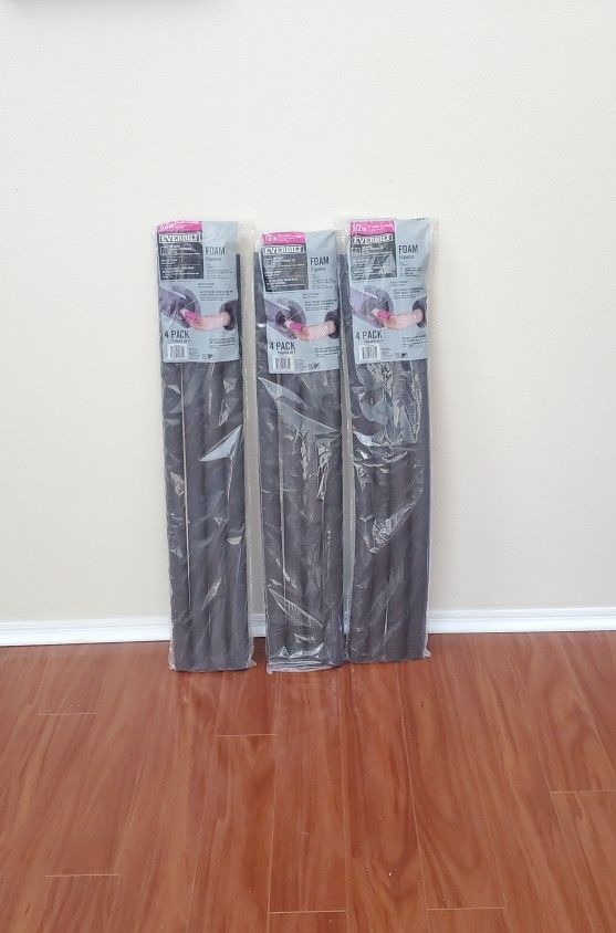 (3) 4-pack 1/2 Inch X 3ft Pipe Insullation Foam